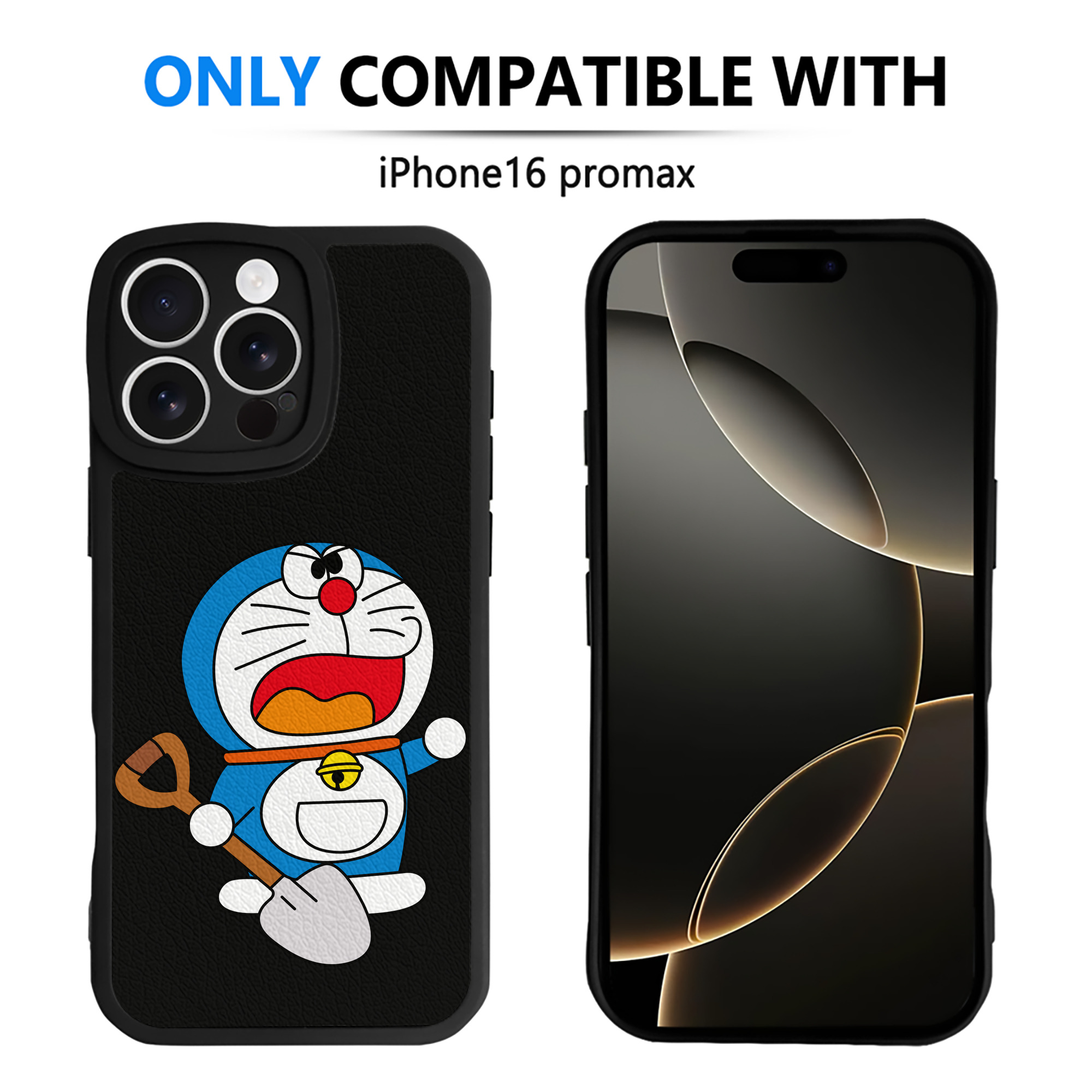（画像用） ドラえもん Doraemon 【iPhone 16シリーズ対応】シリコンスマホケース（レザー調） 材質：シリコン